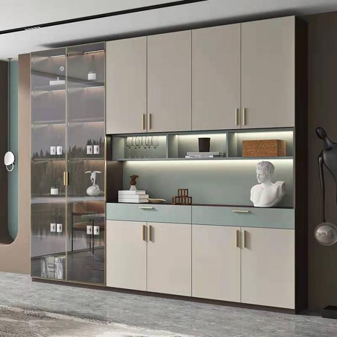 ODM Wall Mounted Showcase Cabinet Commercial Glass Display Case Lacquer Finish 2