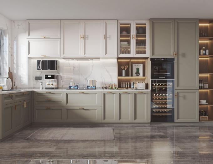 Wood MDF Plywood Cabinets Set Apartment Kitchen Island Storage Cupboard 1