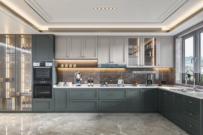Wood MDF Plywood Cabinets Set Apartment Kitchen Island Storage Cupboard 2