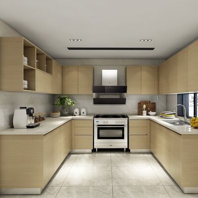 buy Off  White Modern Kitchen Cabinet Wall walnut Cupboards Handleless online manufacturer