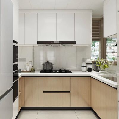 OEM Slab Alder Wood Modern Kitchen Cabinets Carcass Unit Euro Style