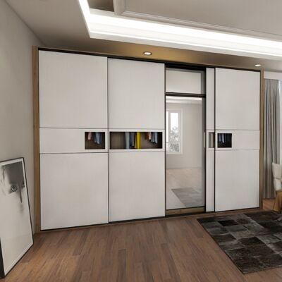 buy Anti Scratch Master Bedroom Closet Organizer 150cm Wardrobe online manufacturer