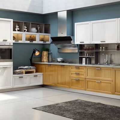 buy Modern Plywood Kitchen Cabinet With Sliding Door Customized Melamine Board online manufacturer