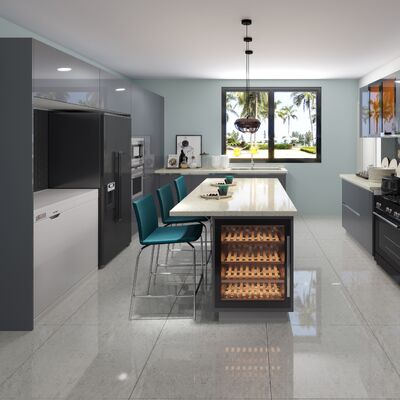 buy 18mm Melamine Board Modern Wall Hanging Kitchen Cabinet with Acrylic Finish online manufacturer