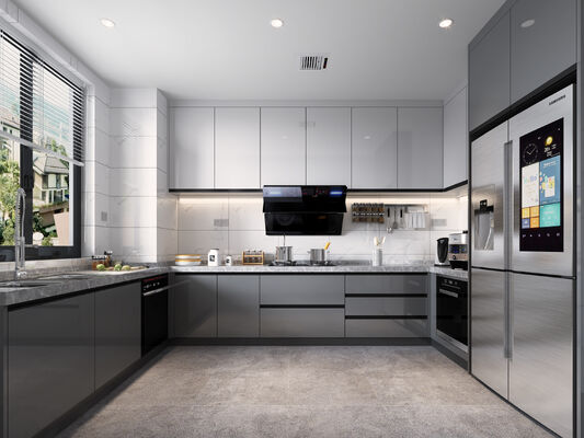 buy Free Customzied Design Laminate Modern Frameless Timber Finish Kitchen Cabinets online manufacturer