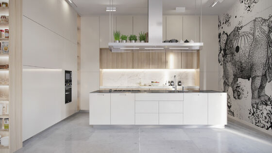 Modern Style Farmhouse Design Mdf Kitchen Furniture Custom Kitchen Cabinets