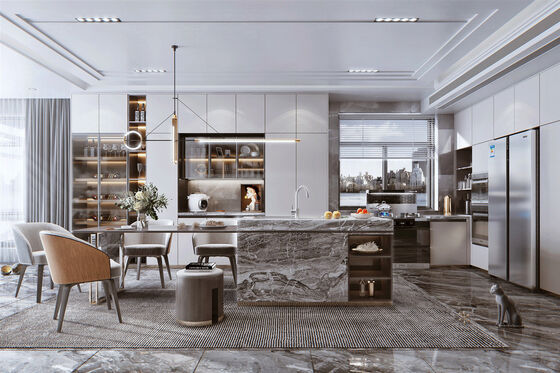 Mdf Waterproof Furniture Custom Home Wood Modern Kitchen Cabinets Design
