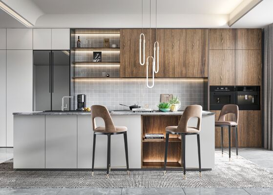 Foshan Factory Matt White Kitchen Cabinet Customized