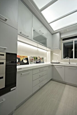 buy High Gloss Lacquer Melamine Finish Wood Grain Glass Inset Luxury Kitchen Cabinets online manufacturer
