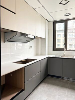buy Melamine Finish Kitchen Cabinet with Particle Board Carcase online manufacturer