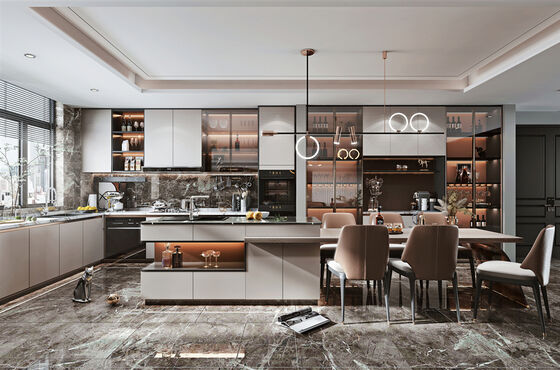 buy Luxury Modern Melamine Furniture Custom Wood Kitchen Cabinet For Home online manufacturer