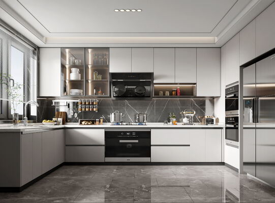 buy Modern MDF Kitchen Cabinet with High Gloss Lacquer Finish online manufacturer