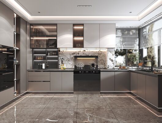 buy Modular Matt Lacquer Kitchen Cabinet Villa Kitchen With Hanging Island Table online manufacturer