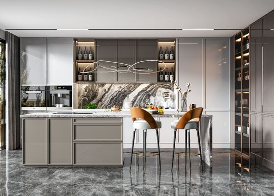 buy Fireproof Modular Kitchen Cabinet with Sink and Appliances online manufacturer