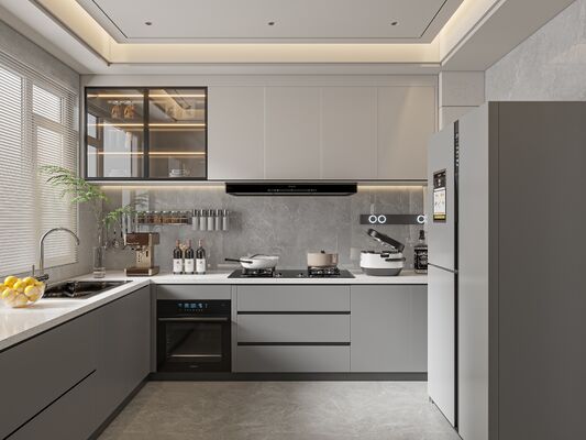 Luxury Style Kitchen Cabinet With Acrylic Lacquer Door Plywood For Villas