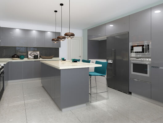 Modern Kitchen Cabinet Particle Board Construction with Sintered Stone