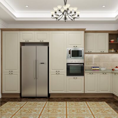 Eco Friendly MDF White Kitchen Pantry Cabinets Contemporary Readymade