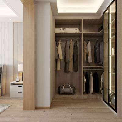 Wooden Lacquer 6x6 Walk In Closet Cupboard Dressing Room Premade