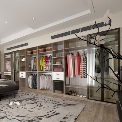 Adjustable Small MDF Master Walk In Closet Wardrobe Cupboards Furniture