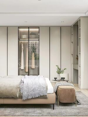 MDF Wooden 6x6 Walk In Closet Wardrobe Units Double Door