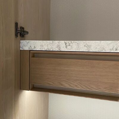 OEM Sliding door Modern Walk In Wardrobe Solutions Walnut Style