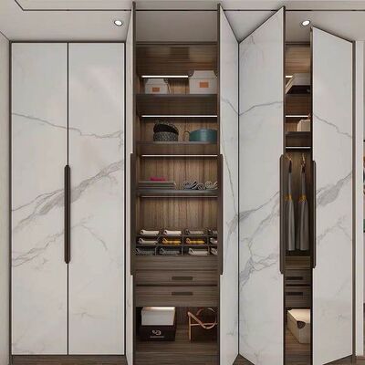 Apartment Swing Door Wardrobe Storage Organiser Glass Door Lacquer White