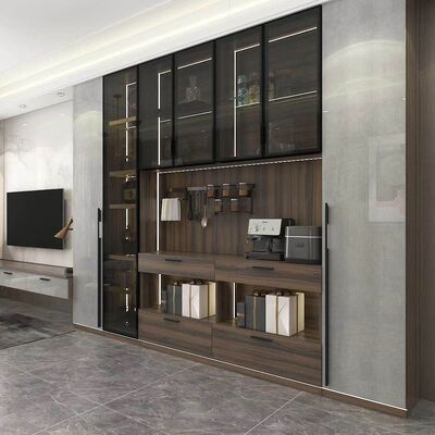 Factory Manufacturer Custom 60 Inch Walnut TV Unit Stand Cabinets Assembled