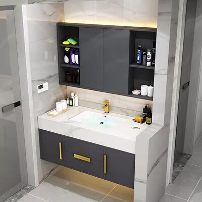 Top Mounting Hardwood Bathroom Vanity unit 600mm With Mirror