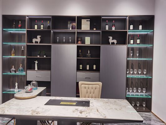 Custom Showcase Glass Display Bookcase E1 Mdf Board Matt Finish