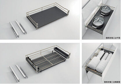 Factory 304SS Pull Out Larder 200mm Baskets For Kitchen Cupboards