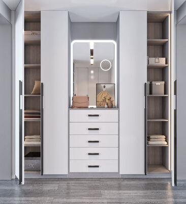 Living Room Walk In Closet Made Of Particle Board Carcass And Hettich Hardware