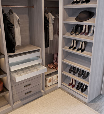 Living Room Walk In Closet Made Of Particle Board Carcass And Hettich Hardware