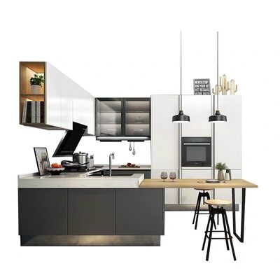 Door Panel Finish Modern Style Particle Board Kitchen Wall Hanging Cabinet