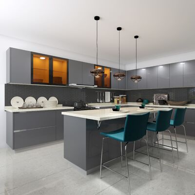 18mm Melamine Board Modern Wall Hanging Kitchen Cabinet with Acrylic Finish