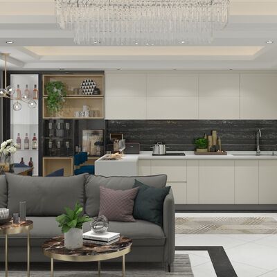 Modular Kitchen Cupboard Set Cabinet Modern Kitchenette With Sink Melamine