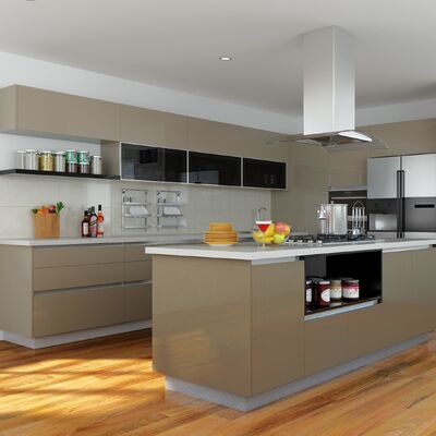 Free Design Modular Kitchen Furniture Modern Black Kitchen Cabinets Wooden