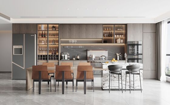 Furniture Supplier Model Lacquer Cabinet Kitchen With Led Light