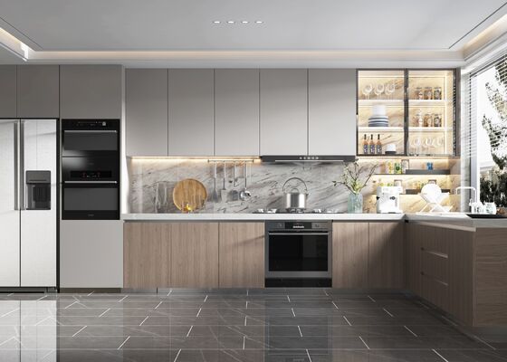 Automatic Foshan Custom Furniture Cupboard Pantry Shaker Cherry Kitchen Cabinet