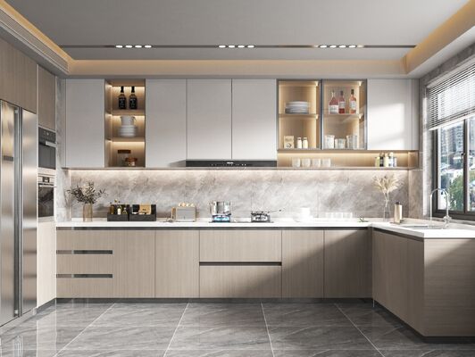 Automatic Foshan Custom Furniture Cupboard Pantry Shaker Cherry Kitchen Cabinet