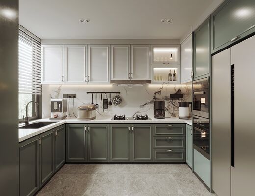 Complete Sets Handles Finish Modular Wooden Kitchen Cabinet with Handles