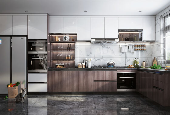 Luxury Handless High Glossy Lacquer Home Storage Sales Kitchen Cabinets