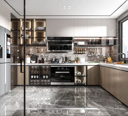 Luxury Handless High Glossy Lacquer Home Storage Sales Kitchen Cabinets