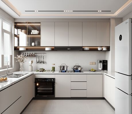 Mdf Material Modern Design Assembled Kitchen Cabinets With Accessories