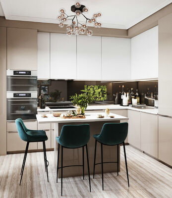 Direct Supplier High Gloos White PVC Finish Kitchen Cabinet With Wooden Melamine