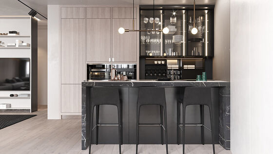 OEM ODM Cabinext Furniture Kitchen Cabinets With Restaurant Style For House
