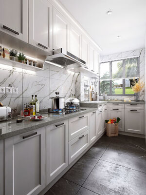 Particle Board Carcass Modern Kitchen Cabinet For Hotel  Shaker Style Cabinets