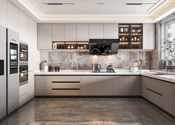 Laminate Modern Frameless Modular Kitchen Modern Kitchen Cabinets For Villa