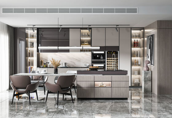 Factory Townhouse Paticle Board Solid Wood Furniture Modern Kitchen Cabinets