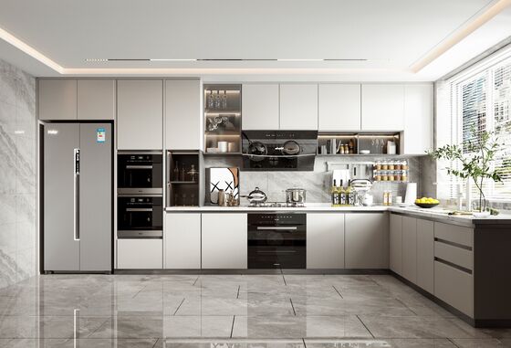 Matt White Lacquer Finished Modern Design Kitchen Pantry Cabinets