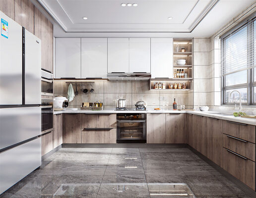 Customizable Modern Open Villa Modular Shaker Kitchen Cabinet With Island